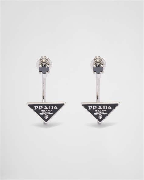 prada ohrringe|prada logo earrings.